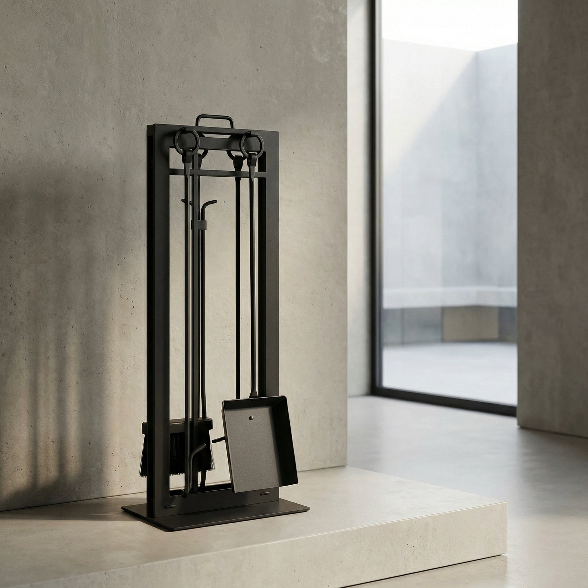 Fireplace Tool Set by Design Specialties Carolina Window Pane – 3/16” Laser-Cut Steel, 21 Finish Colors