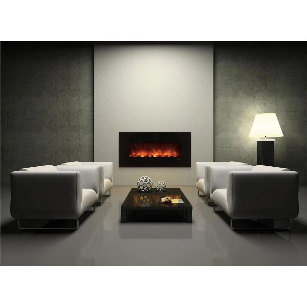 Modern Flames Black Glass 60-Inch Wall Mount/Built In Electric Fireplace - Model AL60CLX2-G