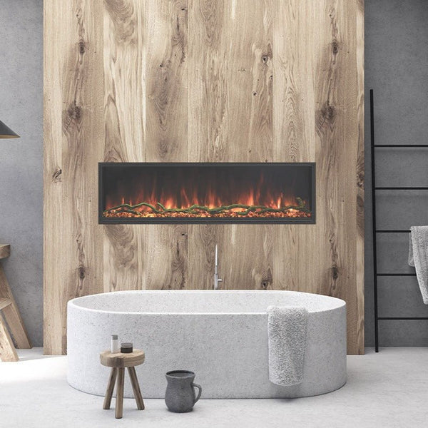 Modern Flames Landscape Pro Slim 44-inch built-in electric fireplace with Hybrid-FX™ flame technology and RGB LED lighting