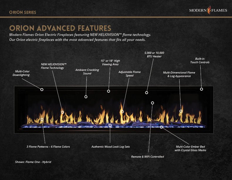 Modern Flames Orion Multi 100-Inch Three-Sided Built-In Electric Fireplace - Model OR100-MULTI - ExceptionalFire