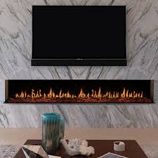 Modern Flames Orion Multi 120-inch three-sided built-in electric fireplace with HELIOVISION flame technology and smartphone control