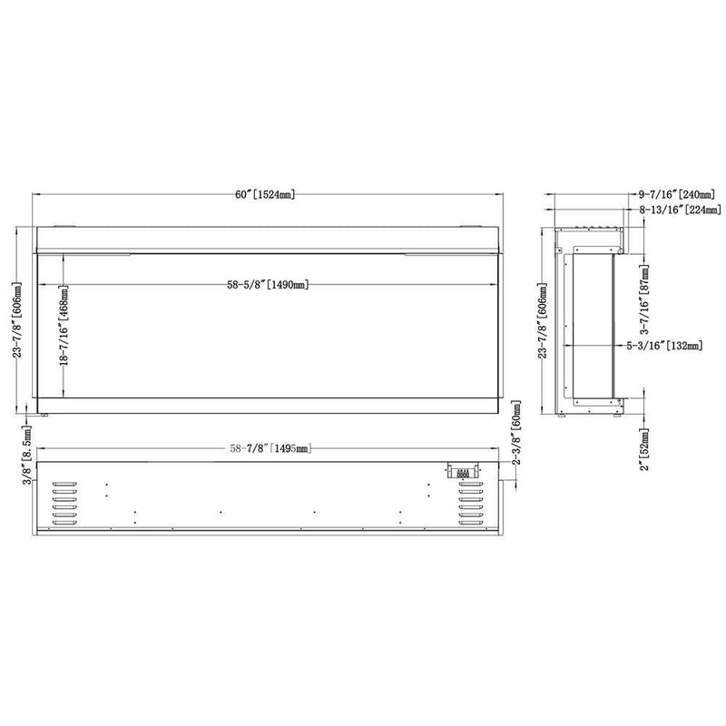 Modern Flames Orion Multi 60-Inch Three-Sided Built-In Electric Fireplace - Model OR60-MULTI - ExceptionalFire