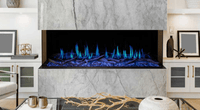 Modern Flames Orion Multi 76-Inch three-sided built-in electric fireplace with HELIOVISION flame technology and app-enabled WiFi control