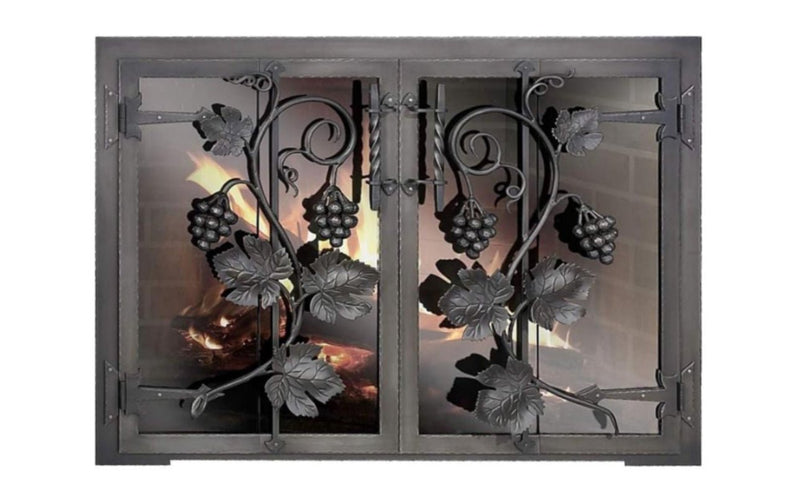 Napa Valley Fireplace Doors / Opening Size / Width - 35” Height - 29 1/2” / Rustic Black(Matte black finish)