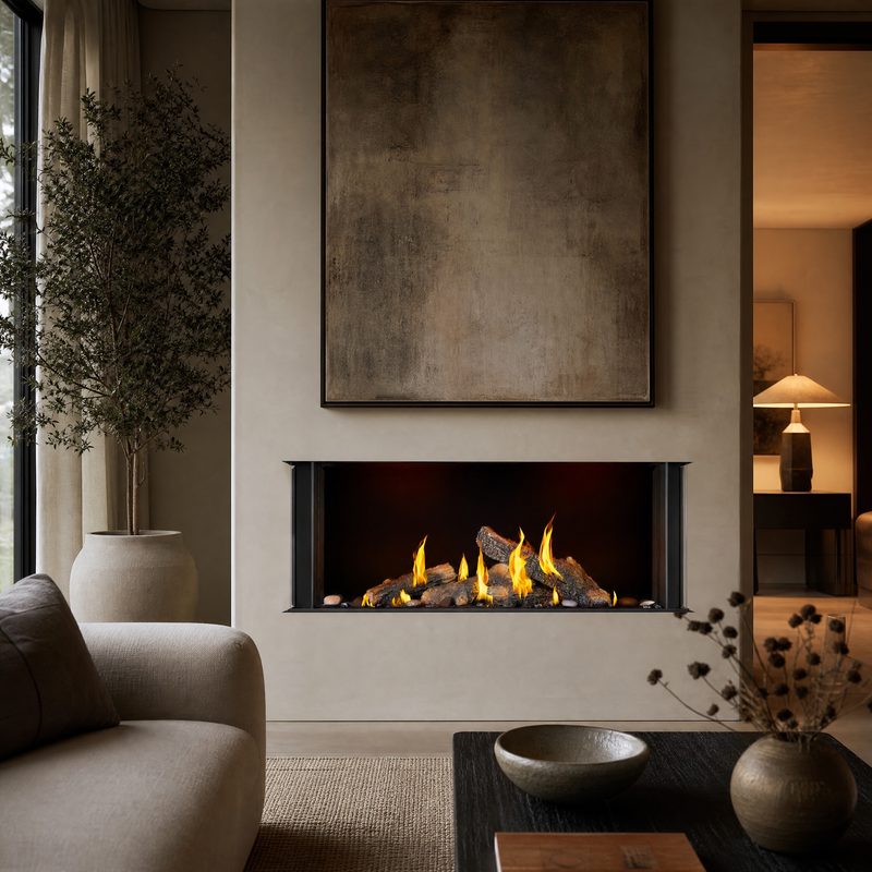 Napoleon Tall Bay Luxuria 50" 3-Sided Direct Vent Gas Fireplace - Model TLVX50LBN — lifestyle