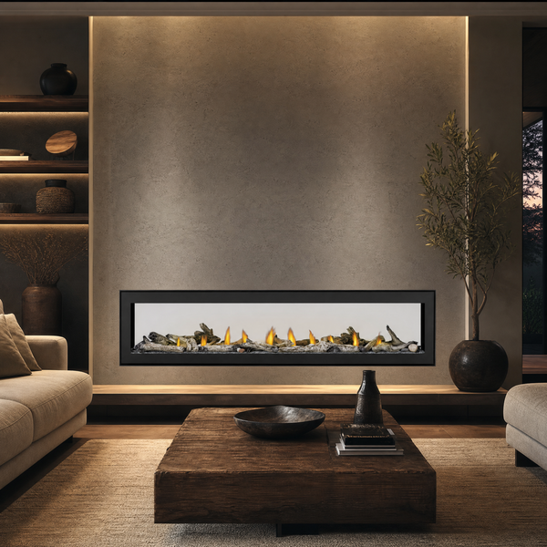 Napoleon Vector 74" See-Through Direct Vent Linear Gas Fireplace — lifestyle