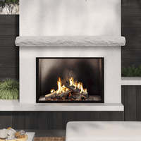 Natural Cut Stone Arctic Blast non-combustible mantel shelf with hand-painted limestone finish