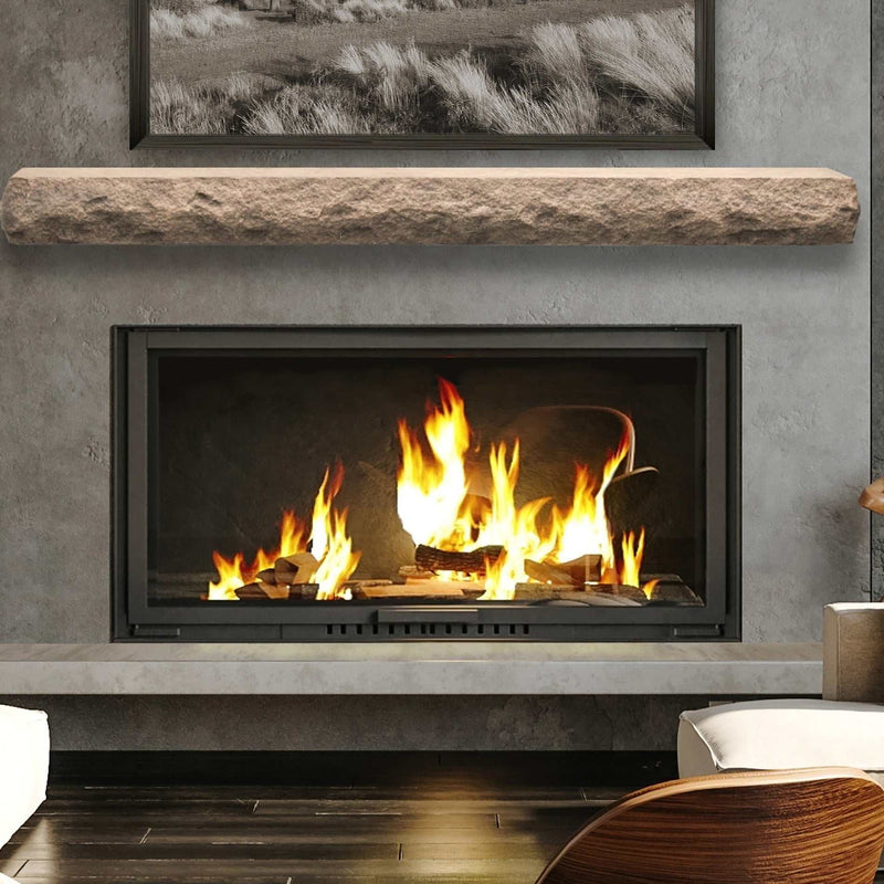 Natural Cut Stone Non-Combustible Mantel Shelf DUSK Finish - ExceptionalFire