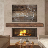 New River Weathered Beam Non-Combustible Mantel Shelf FIELDSTONE Finish - ExceptionalFire