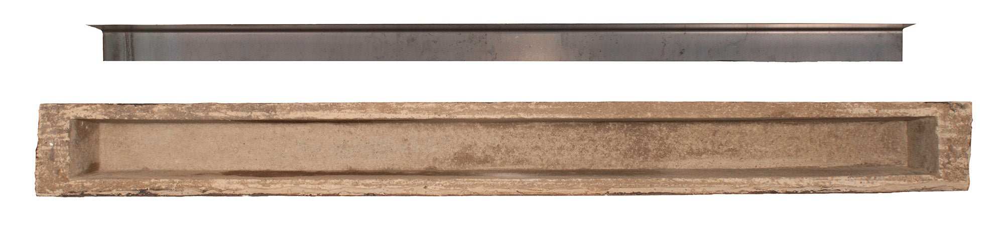New River Weathered Beam Non-Combustible Mantel Shelf RIVER ROCK Finish - ExceptionalFire