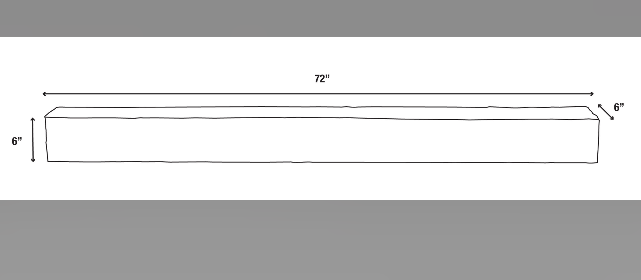 New River Weathered Beam Non-Combustible Mantel Shelf RIVER ROCK Finish - ExceptionalFire