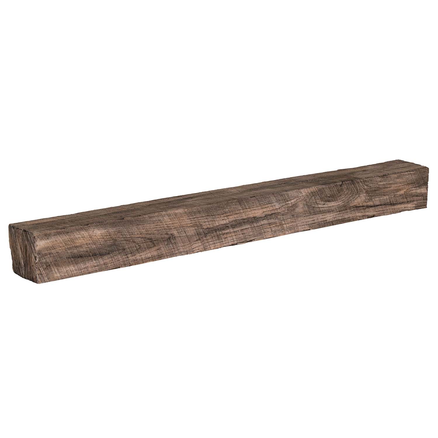 New River Weathered Beam Non-Combustible Mantel Shelf RIVER ROCK Finish