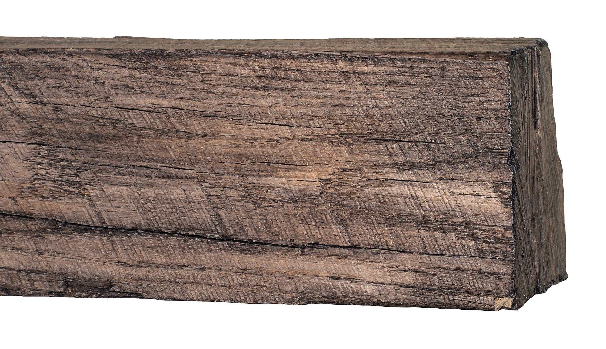 New River Weathered Beam Non-Combustible Mantel Shelf RIVER ROCK Finish - ExceptionalFire