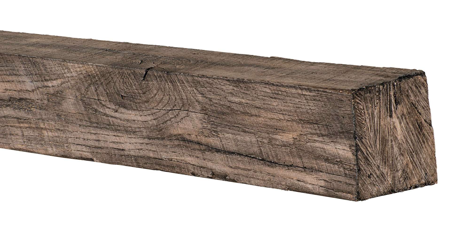 New River Weathered Beam Non-Combustible Mantel Shelf RIVER ROCK Finish - ExceptionalFire
