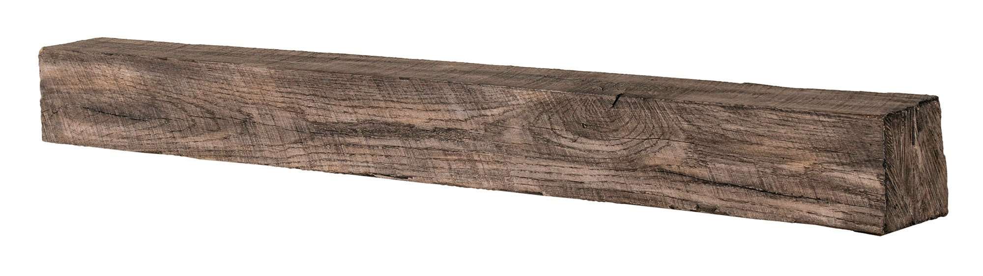 New River Weathered Beam Non-Combustible Mantel Shelf RIVER ROCK Finish - ExceptionalFire