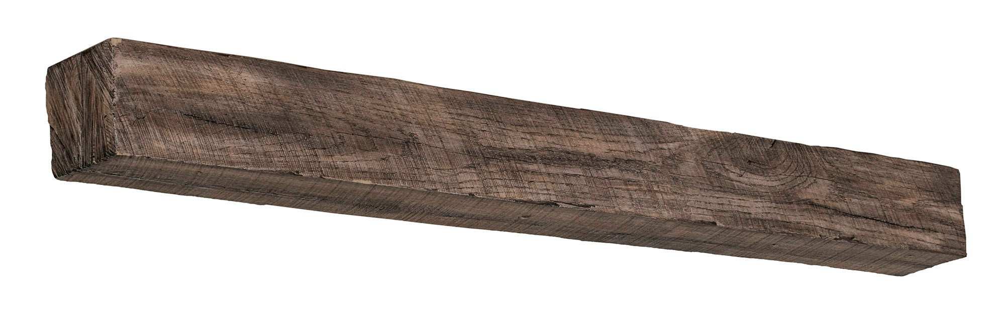 New River Weathered Beam Non-Combustible Mantel Shelf RIVER ROCK Finish - ExceptionalFire