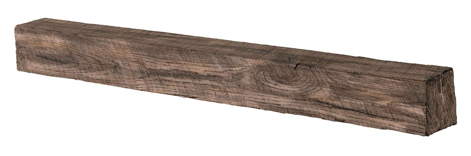 New River Weathered Beam Non-Combustible Mantel Shelf RIVER ROCK Finish - ExceptionalFire
