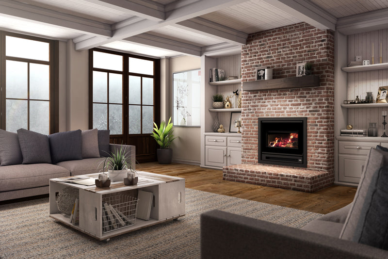Osburn Inspire 2000-I Wood Fireplace Insert — OB02045 — manufacturer photograph; optional installation finishes may be shown
