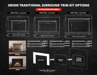 Modern Flames Orion Traditional Surround Trim Kit 5-piece steel firebox frame for 26-36 inch openings with bottom riser
