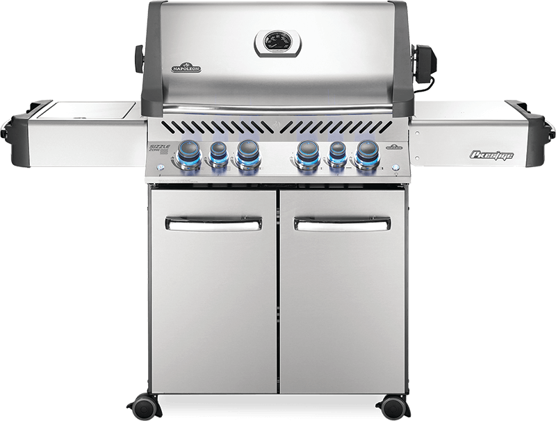Napoleon Prestige 500 RSIB Freestanding Gas Grill with Infrared Side & Rear Burners - Stainless Steel