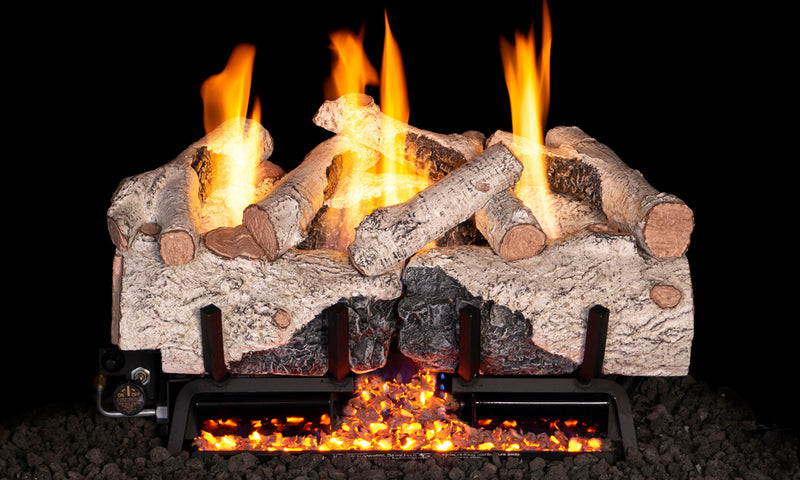 24" Charred Alpine Birch Ventless Gas Log Set | Real Fyre