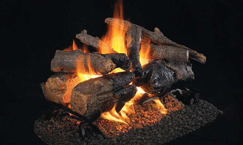 20" Charred American Oak See-Through Vented Gas Logs | Real Fyre