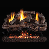 16" Charred Aged Split Ventless Refractory Gas Log Set | Real Fyre
