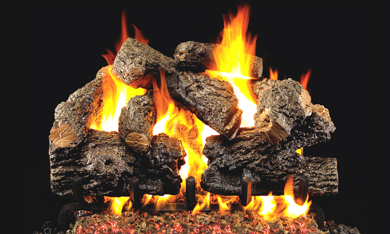 24" Charred Royal English Oak Vented Gas Log Set | Real Fyre