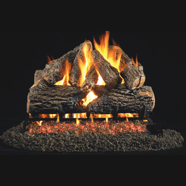 30" Charred Oak Outdoor Vented Gas Log Set | Real Fyre