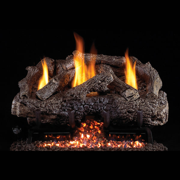30" Charred Frontier Oak Ventless Gas Log Set | Real Fyre