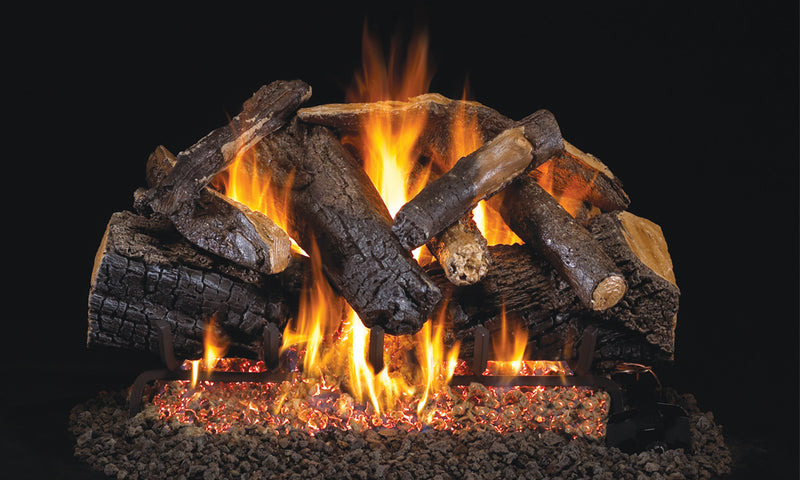 24" Charred Majestic Oak Vented Gas Log Set | Real Fyre