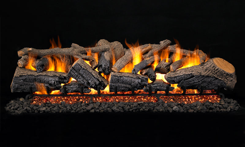 24" Charred Majestic Oak Vented Gas Log Set | Real Fyre