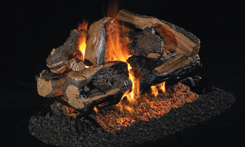 18" Rugged Split Oak Dsgnr See-Through Vented Gas Logs | Real Fyre