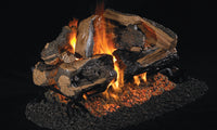 18" Charred Rugged Split Oak See-Through Vented Logs | Real Fyre