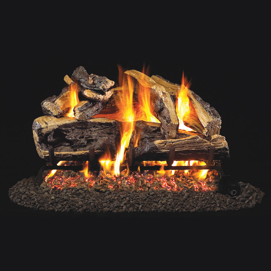 Charred Rugged Split Oak Vented Gas Log Set