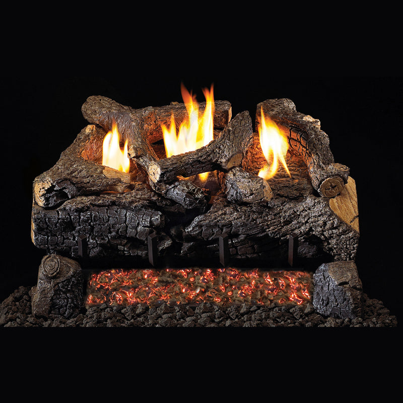 24" Evening Fyre Charred ST Ventless Gas Log Set | Real Fyre