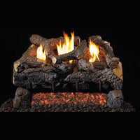 24" Evening Fyre Charred Ventless Gas Log Set | Real Fyre