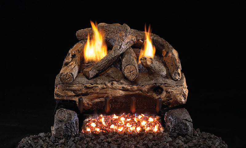 16" Evening Fyre Split Ventless Refractory Gas Log Set | Real Fyre