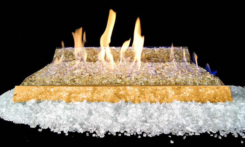 18" Contemporary See-Through Ventless Fire Glass Set | Real Fyre
