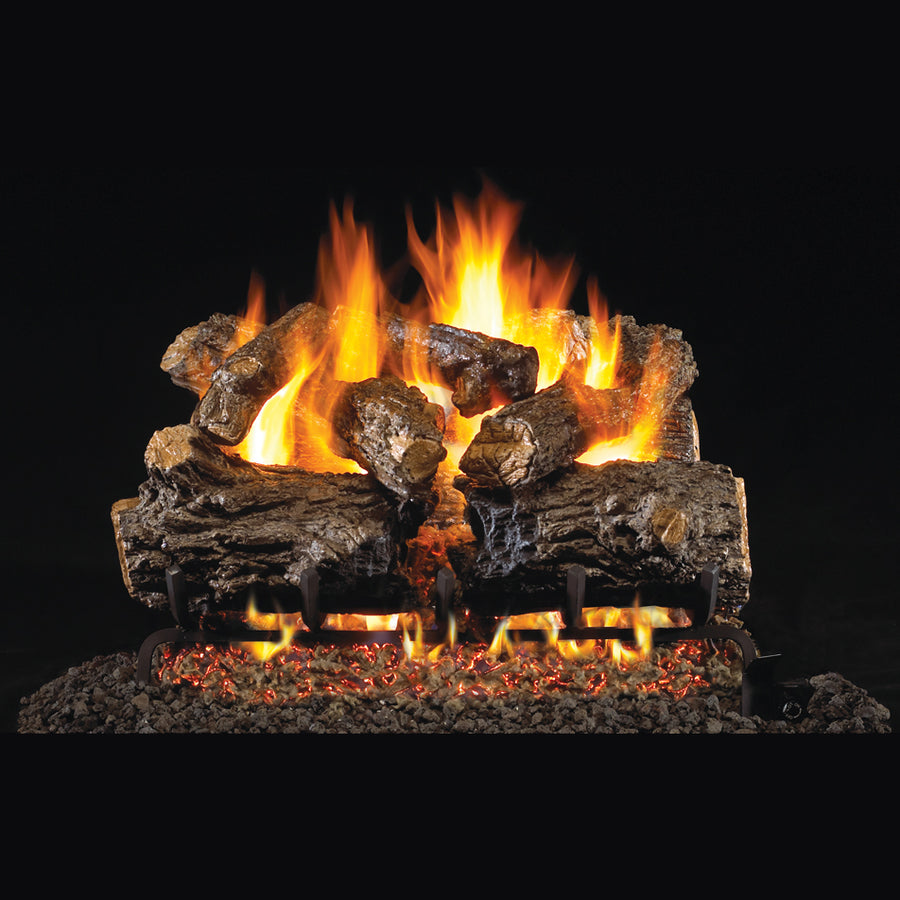 Burnt Rustic Oak Outdoor Vented Gas Log Set