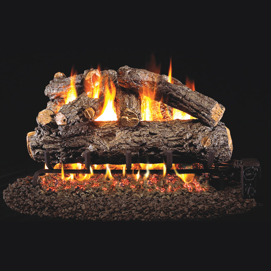 Rustic Oak Designer ANSI Vented Gas Log Set