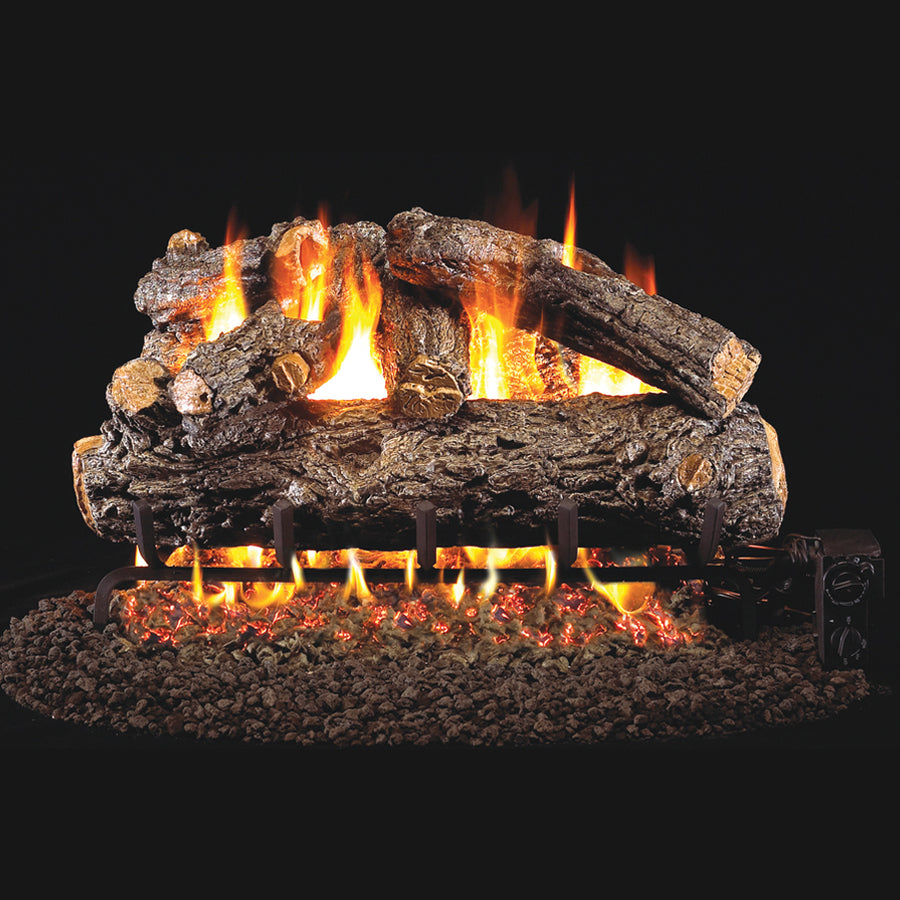 Rustic Oak Outdoor Vented Gas Log Set