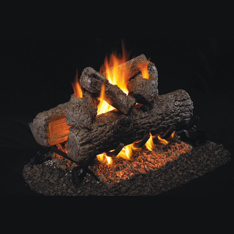 18" Golden Oak Designer + See-Through Vented Gas Logs | Real Fyre