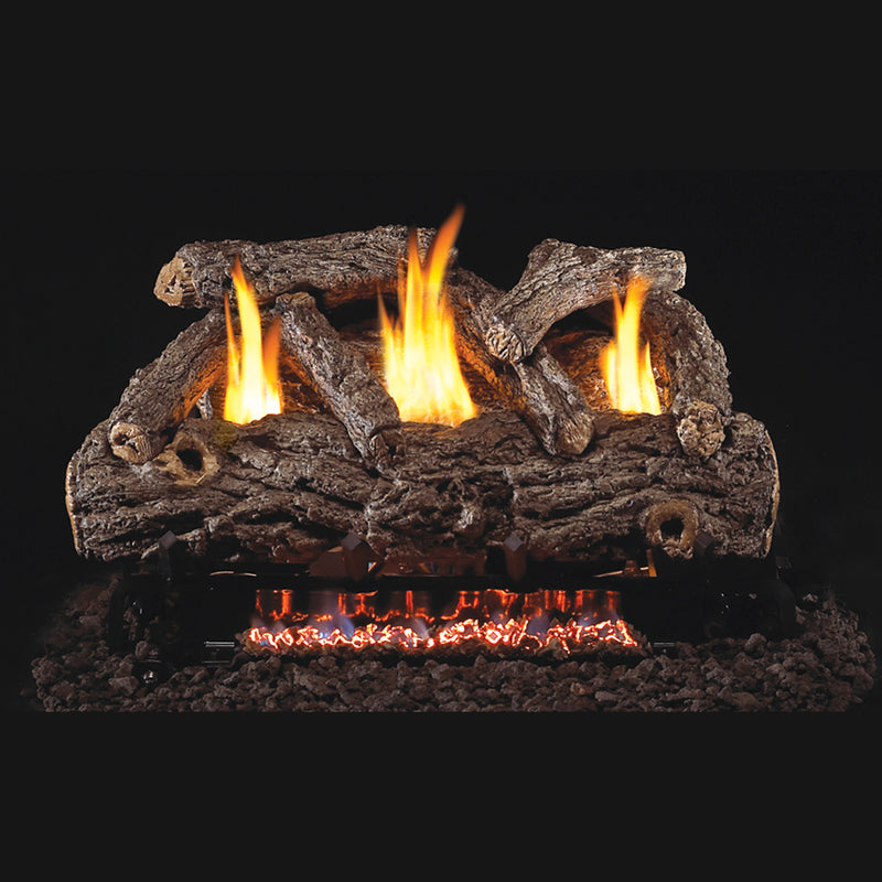 30" Golden Oak Designer Ventless Refractory Gas Log Set | Real Fyre