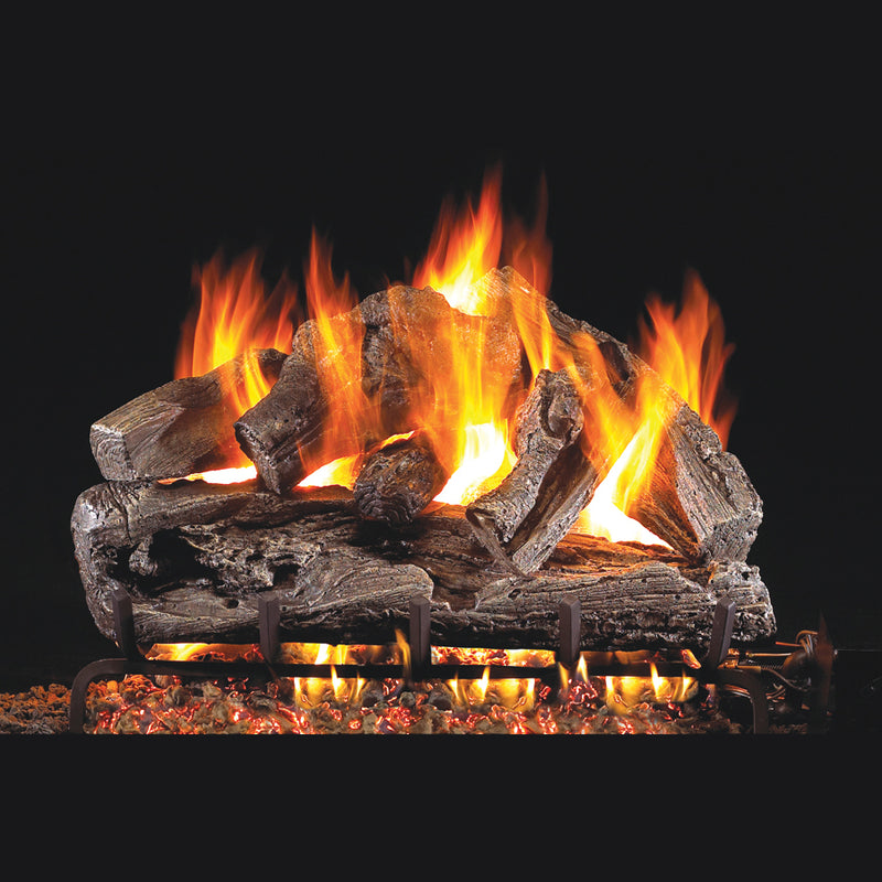 30" Rugged Oak Outdoor Vented Gas Log Set | Real Fyre