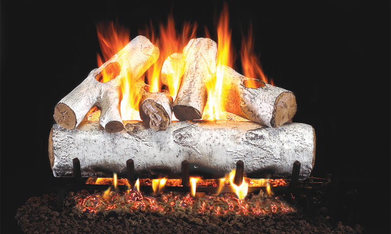 30" White Birch Vented Gas Log Set | Real Fyre