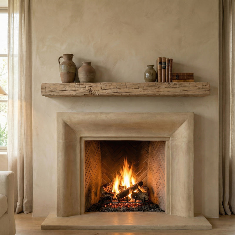 Smokehouse Non-Combustible Concrete Mantel Shelf Pale Honey Finish