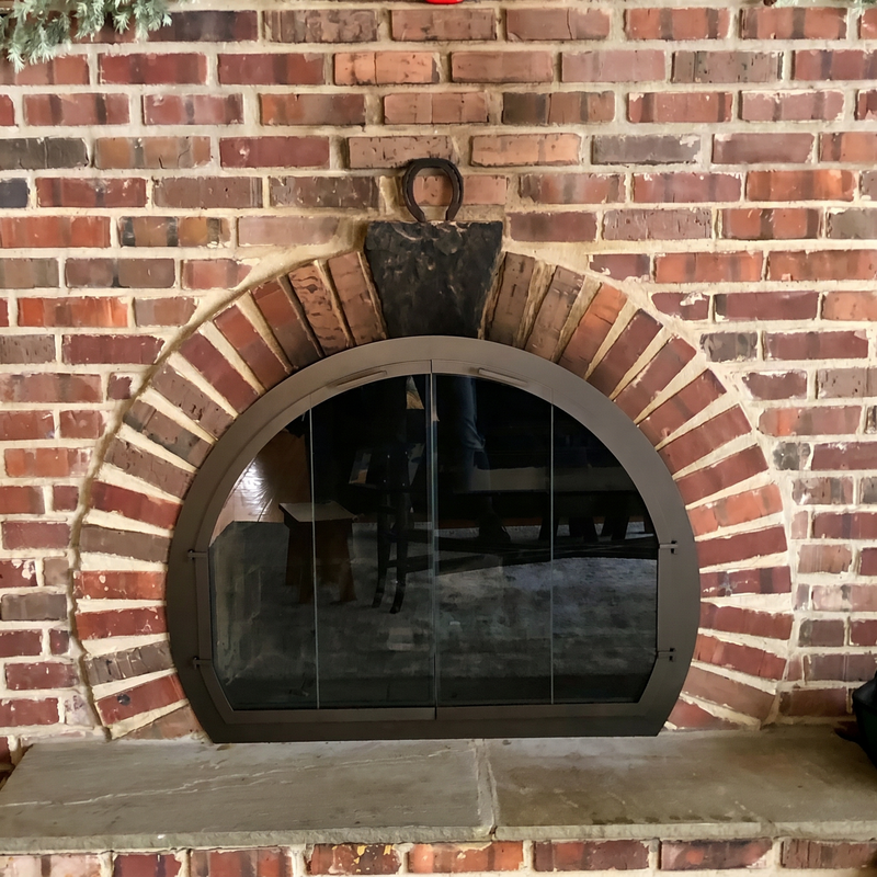 Bar Iron - Arch Masonry Steel Fireplace Glass Doors | Custom