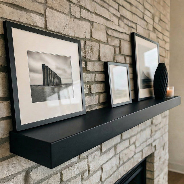 Custom Steel mantel shelves — Non-Combustible Metal Fireplace Mantel Shelf | Custom Floating Mant...