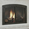 Black Rock Arch - Masonry Fireplace Glass Doors | Custom — fire animation